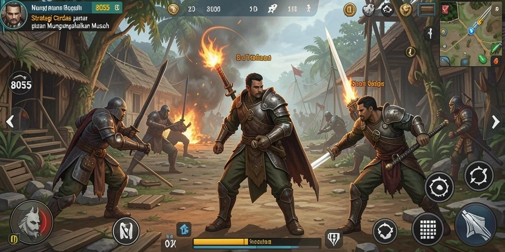 Tangkapan layar dari gameplay menegangkan 8055 yang penuh strategi.