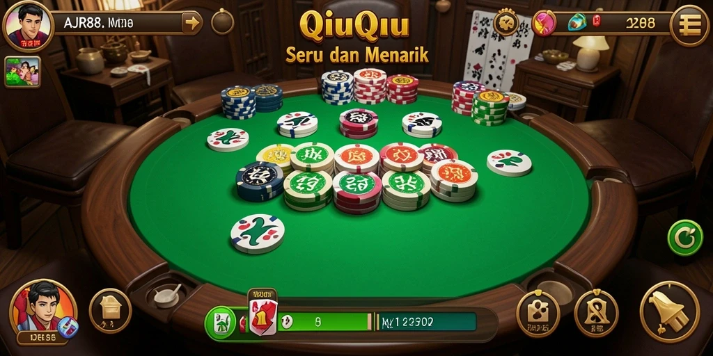 Tampilan gameplay seru QiuQiu di AJR88.