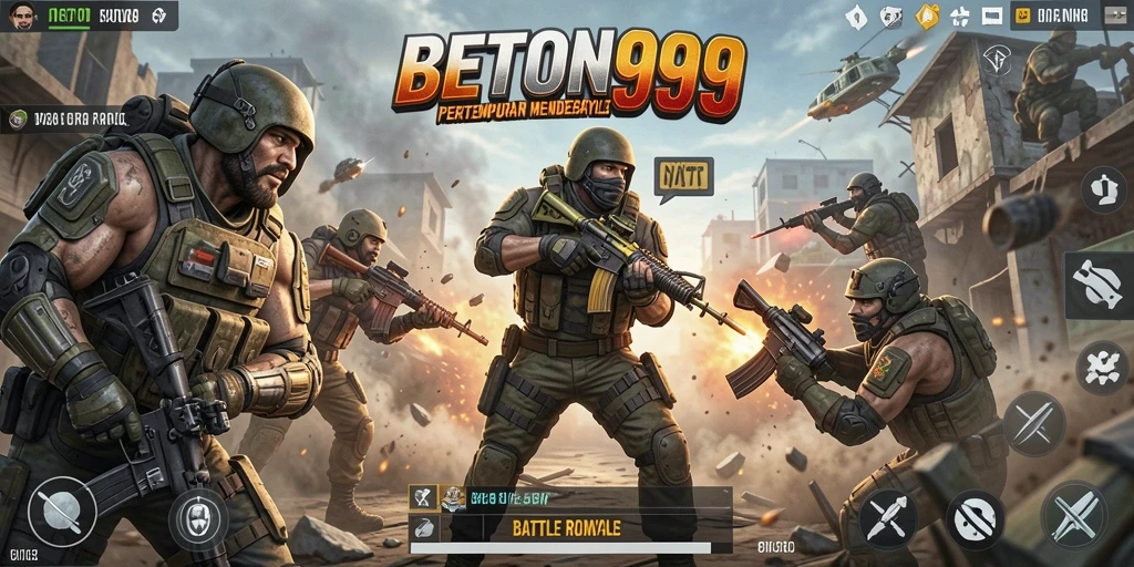 Tampilan gameplay seru dalam pertempuran Battle Royale BETON999.
