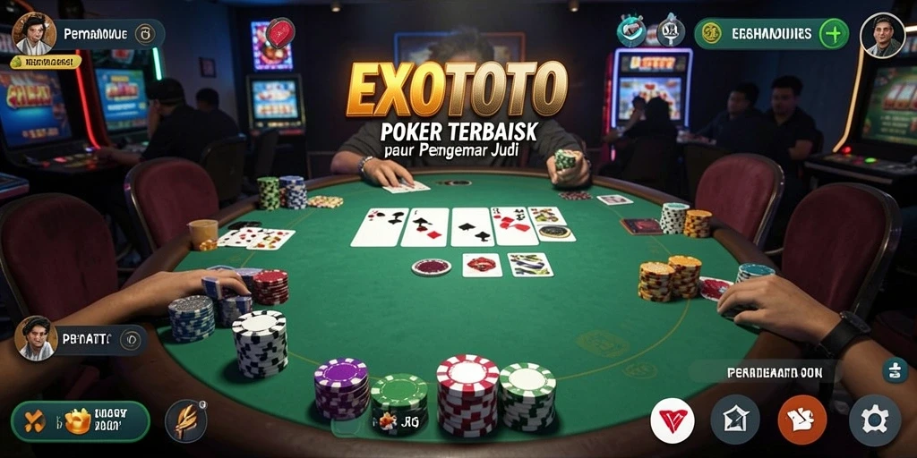 Gameplay Poker seru di EXOTOTO dengan pemain aktif.