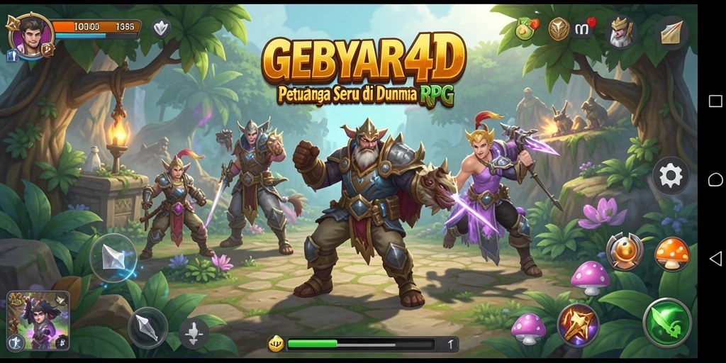 Tampilan gameplay menarik dari GEBYAR4D yang menampilkan aksi RPG.