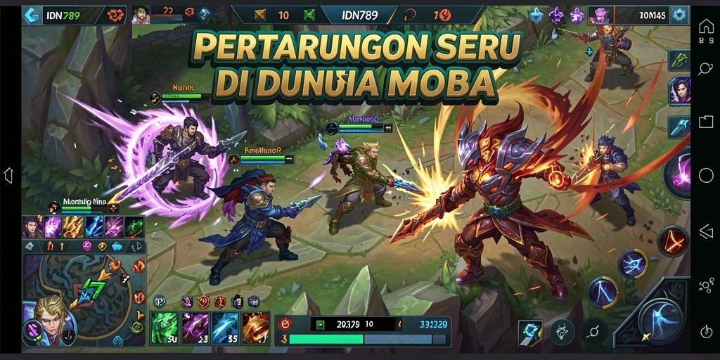 Tangkapan layar IDN789 menampilkan pertarungan seru antara dua tim.