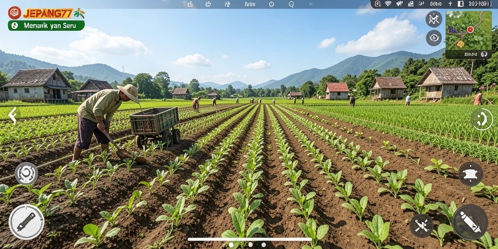 Tampilan gameplay JEPANG77 yang menarik dan menantang dalam bertani.