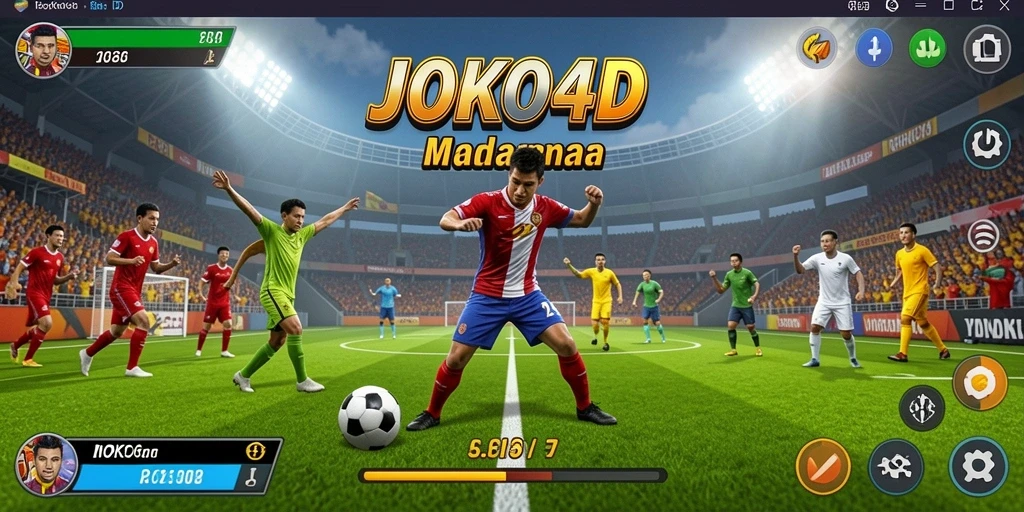 Screenshot gameplay JOKO4D menampilkan aksi seru di lapangan olahraga.