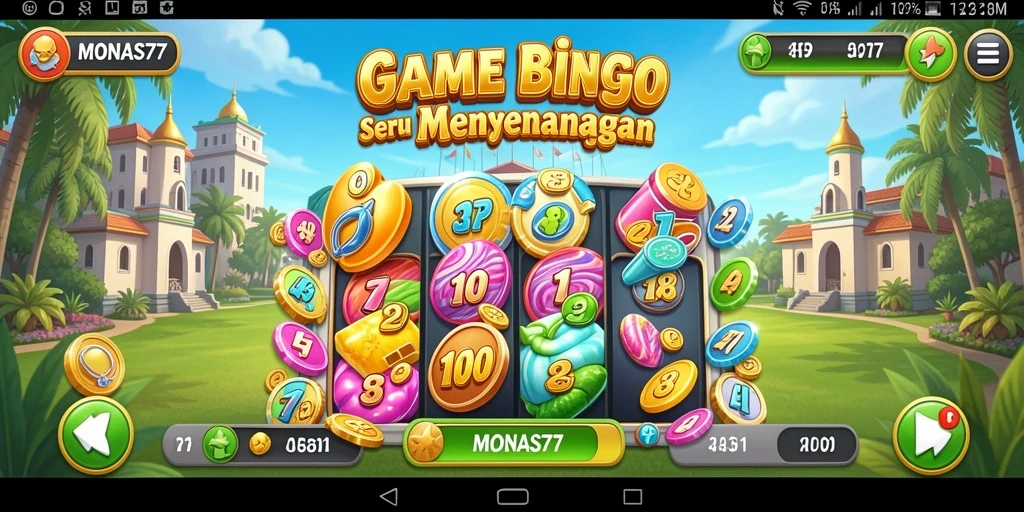 Tampilan seru gameplay Bingo di MONAS77.