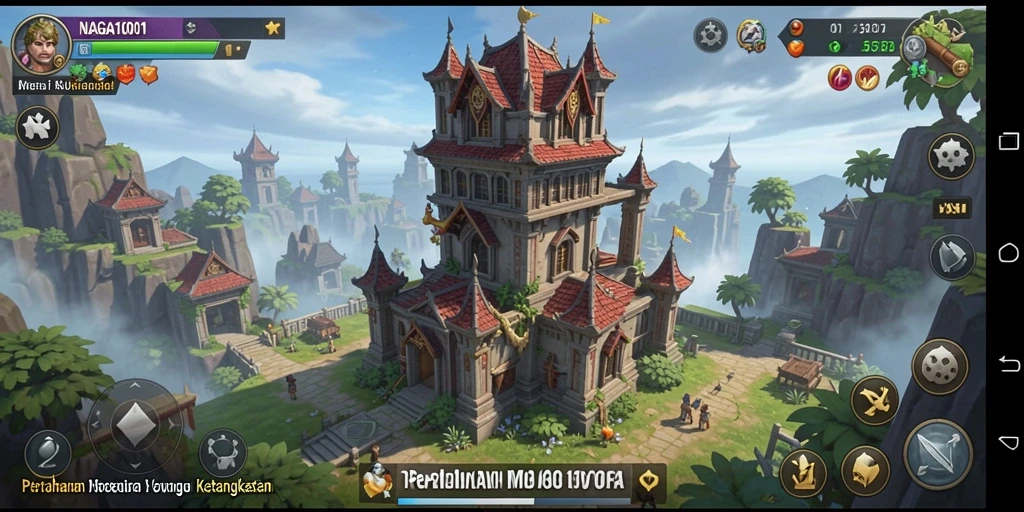 Screenshot NAGA1001 menampilkan pertempuran menara yang intens dan menegangkan.