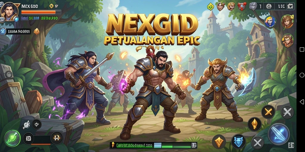 Gameplay seru NEXGID dengan pertarungan epik dan petualangan.