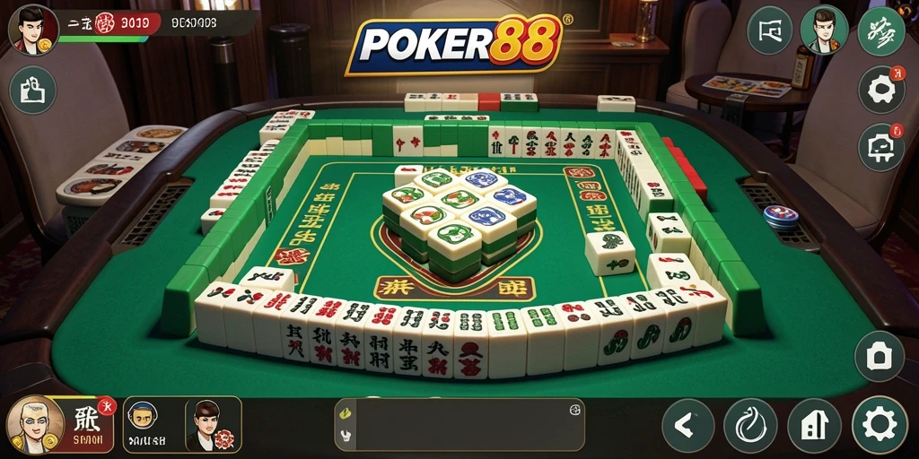 Screenshot POKER88 menampilkan gameplay Mahjong yang menarik dan interaktif.