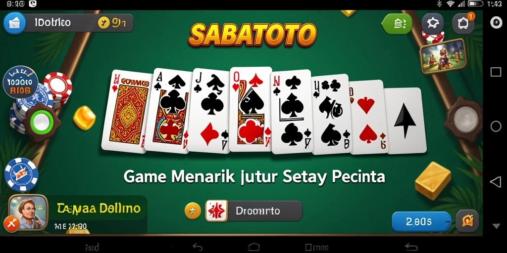Tampilan gameplay SABATOTO yang menawan dengan permainan Domino yang seru.