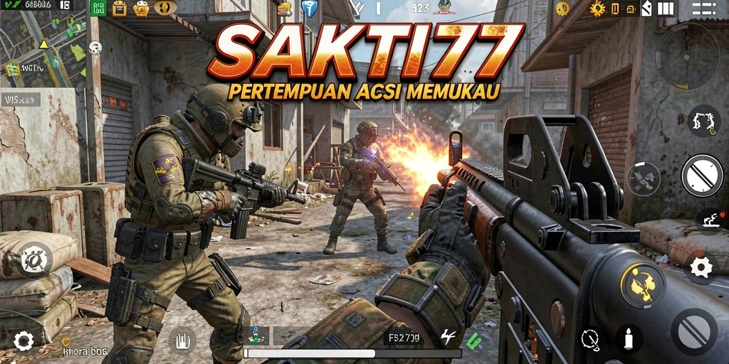 Tampilan mendebarkan dari gameplay SAKTI77 selama pertempuran FPS.