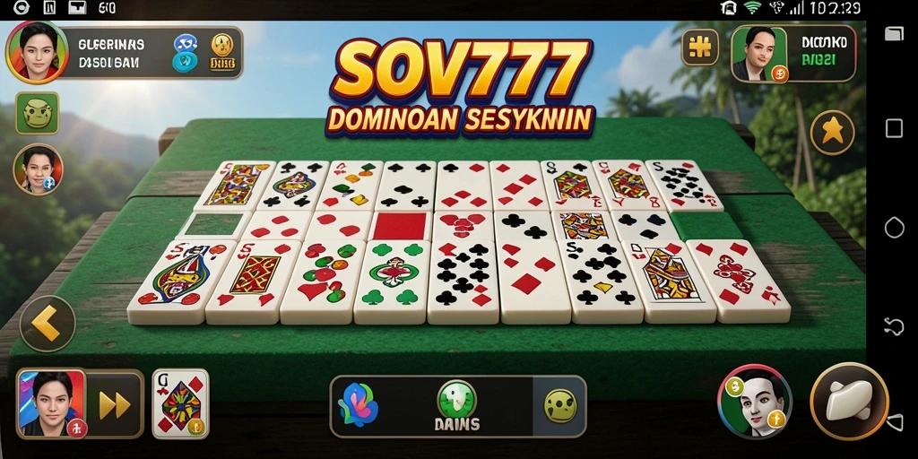 Tampilan menarik dari gameplay SOV777, menunjukkan aksi permainan Domino.