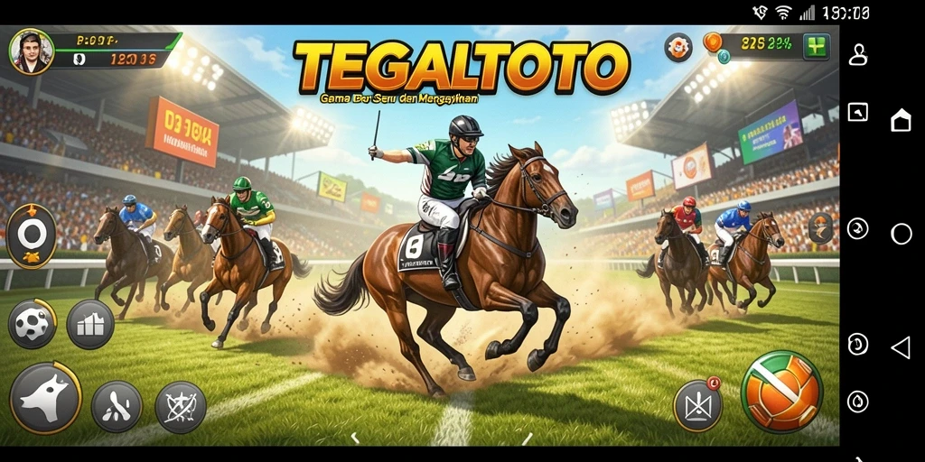 Gameplay balap seru TEGALTOTO dengan beragam mobil.