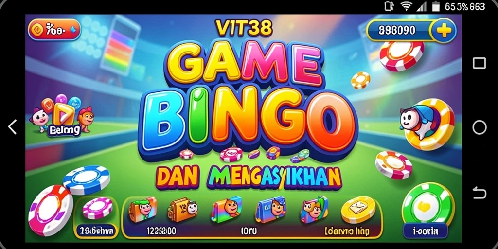 Menggambarkan grafik menarik dari gameplay Bingo yang seru.